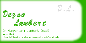 dezso lambert business card